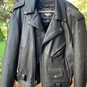 BROWN LEATHER MOTORCYCLE JACKET